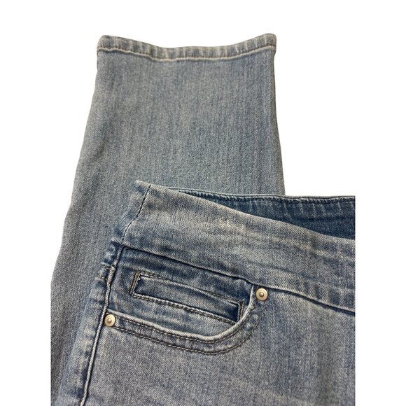 Westbound Blue Pull On Capri Jeans Slimming Panel Stretch Denim Size 6 NWOT - Picture 2 of 4